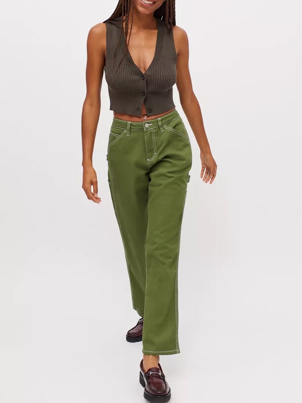 Dickies Moss Green High-Rise Relaxed Cargo Pants Size 0